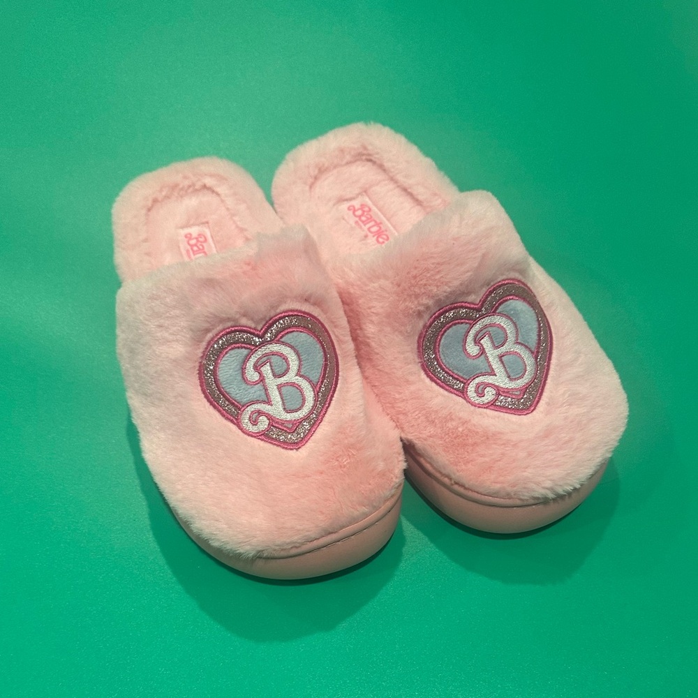Barbie Pink Plush Slippers